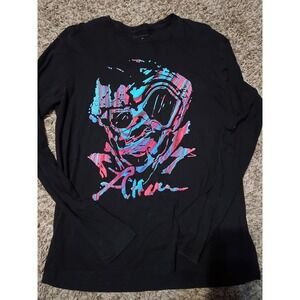 The Weeknd XO Long Sleeve Shirt Black Graphic Tee Mens Large Abel Tesfaye
